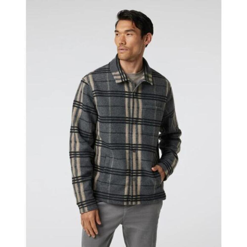 Vuori Men's Ballard Plaid Shirt Jacket in‎ Charcoal